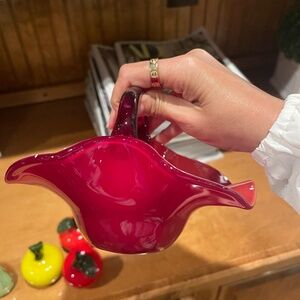 MURANO HAND BLOWN GLASS BASKET